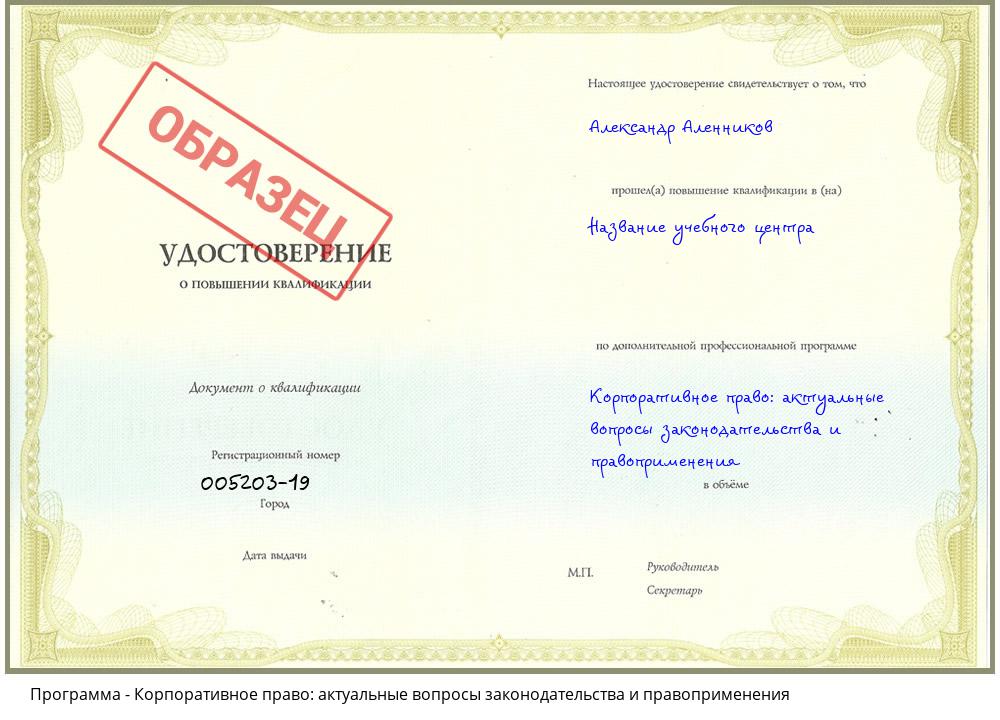 Корпоративное право: актуальные вопросы законодательства и правоприменения Пугачёв