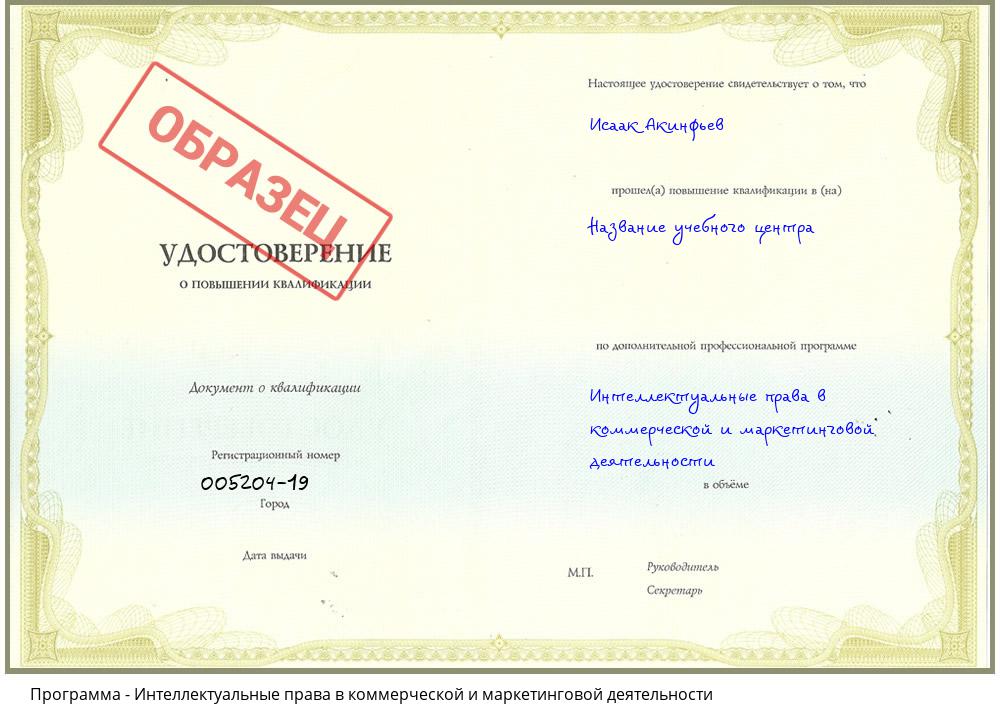 Интеллектуальные права в коммерческой и маркетинговой деятельности Пугачёв