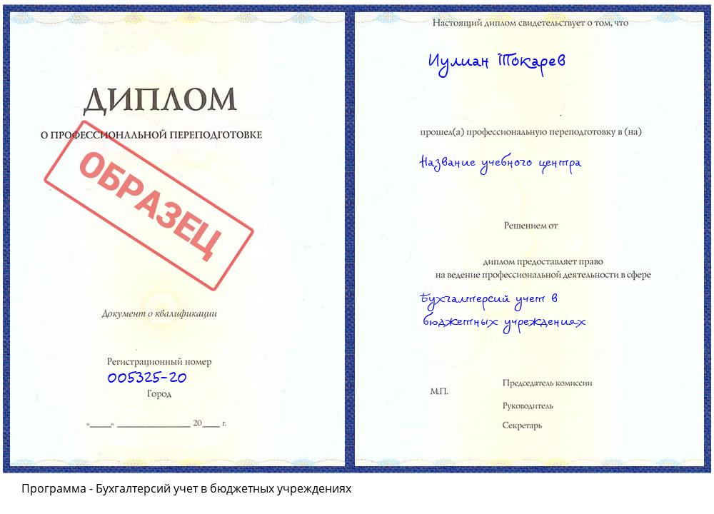 Бухгалтерсий учет в бюджетных учреждениях Пугачёв