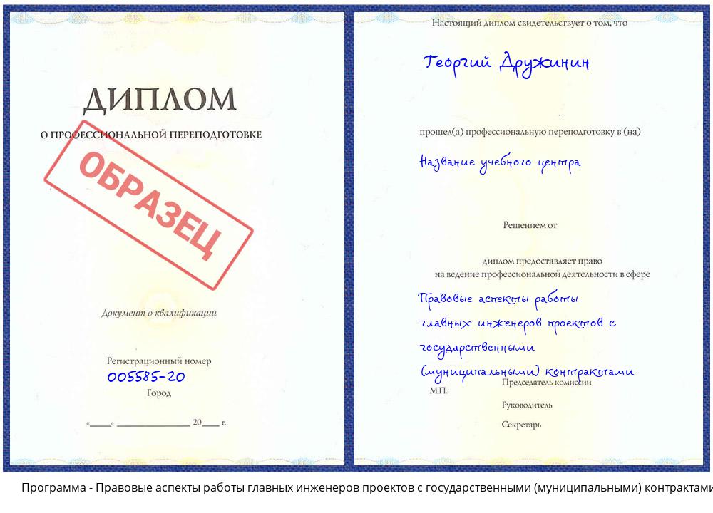 Правовые аспекты работы главных инженеров проектов с государственными (муниципальными) контрактами Пугачёв