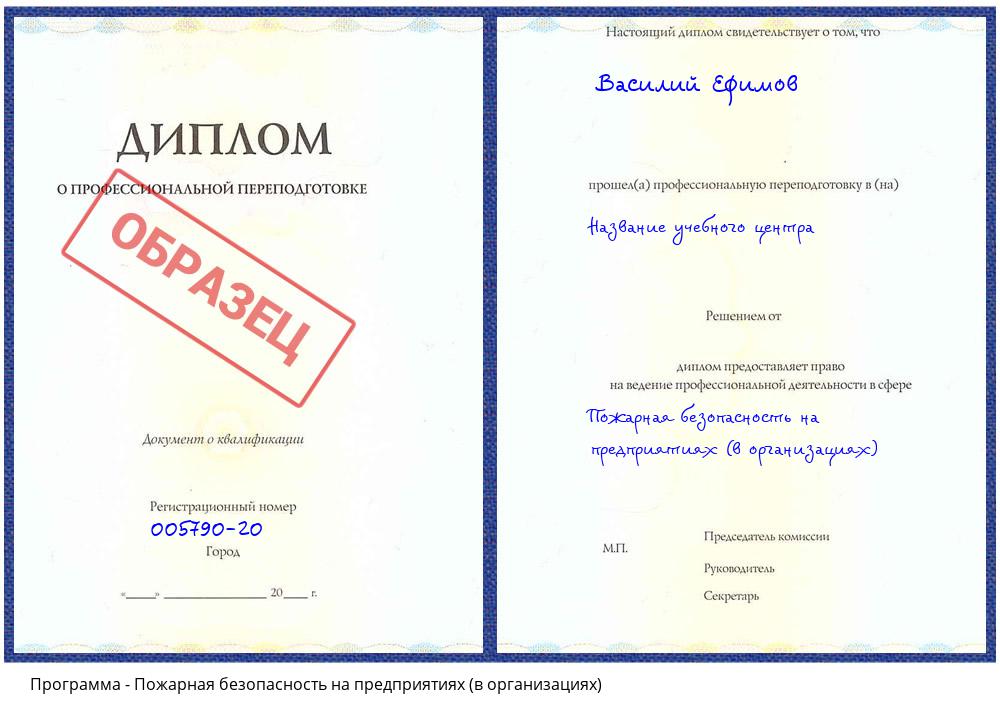 Пожарная безопасность на предприятиях (в организациях) Пугачёв